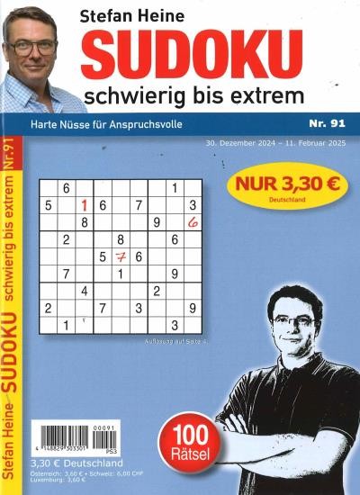 SUDOKU SCHWIERIG BIS EXTREM 91/2025