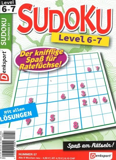 SUDOKU LEVEL 6-7 57/2024