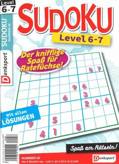 SUDOKU LEVEL 6-7 58/2025