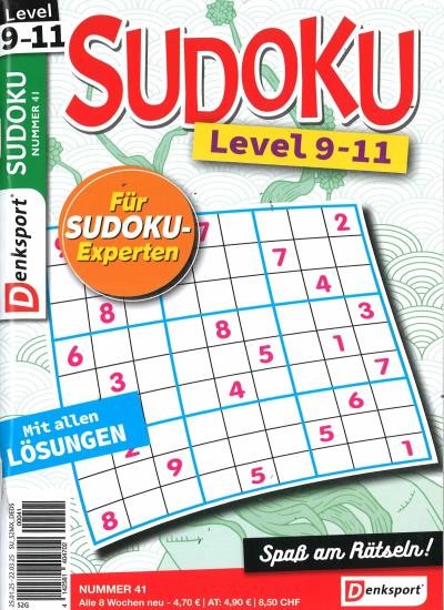 SUDOKU LEVEL 9-11 41/2025