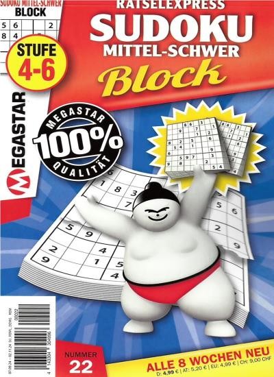 SUDOKU BLOCK MITTEL-SCHWER Abo