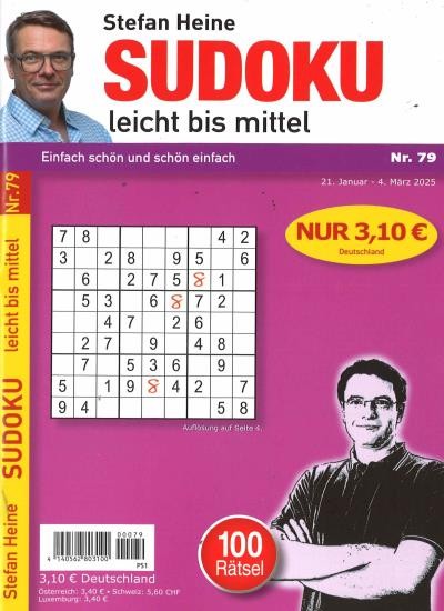 SUDOKU LEICHT BIS MITTEL 79/2025