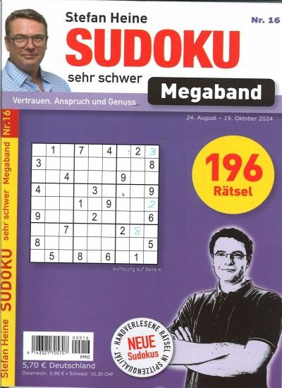 SUDOKU SEHR SCHWER MEGABAND 16/2024