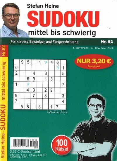 SUDOKU MITTEL BIS SCHWIERIG 82/2024