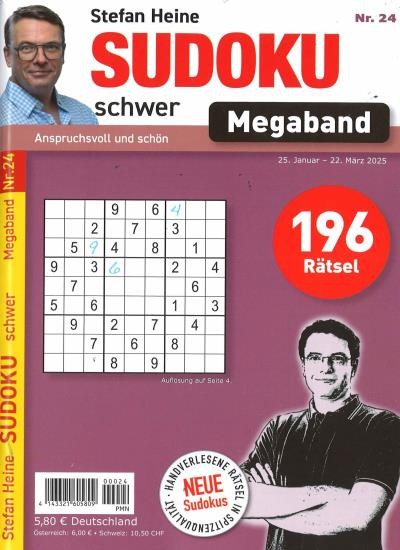 SUDOKU SCHWER MEGABAND 24/2025