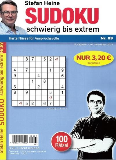 SUDOKU SCHWIERIG BIS EXTREM 89/2024