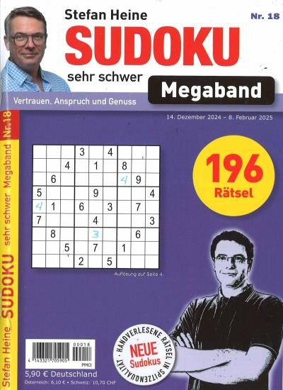 SUDOKU SEHR SCHWER MEGABAND 18/2024