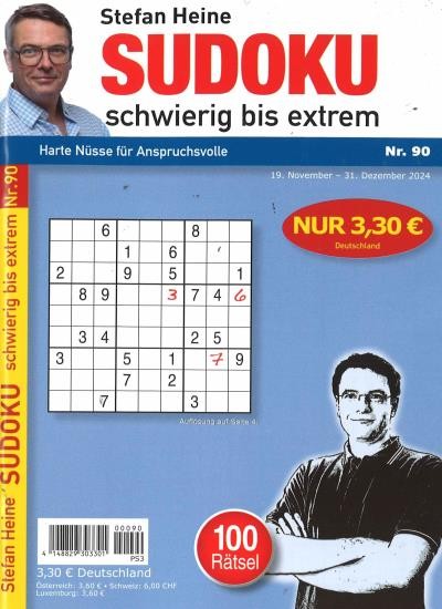 SUDOKU SCHWIERIG BIS EXTREM 90/2024