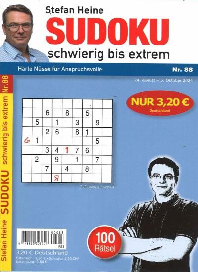 SUDOKU SCHWIERIG BIS EXTREM 88/2024