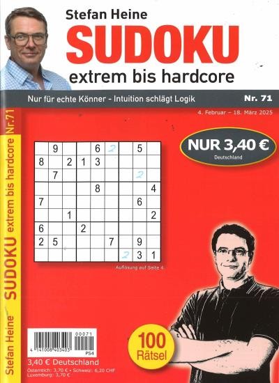 SUDOKU EXTREM BIS HARDCORE 71/2025