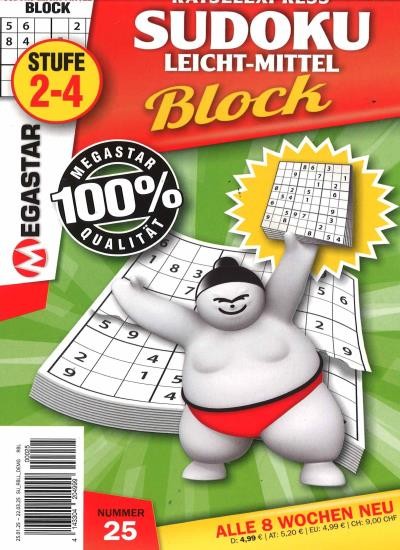 SUDOKU BLOCK LEICHT-MITTEL 25/2025