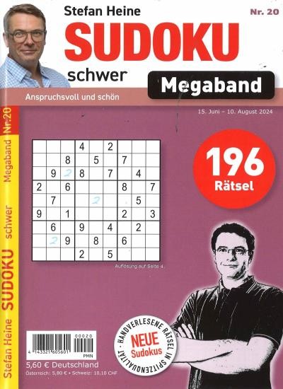 SUDOKU SCHWER MEGABAND 20/2024