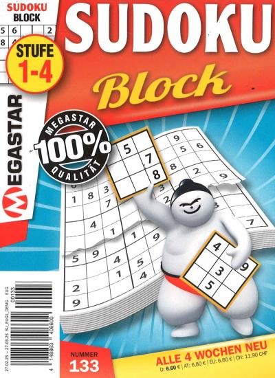 MEGASTAR SUDOKU BLOCK 133/2025