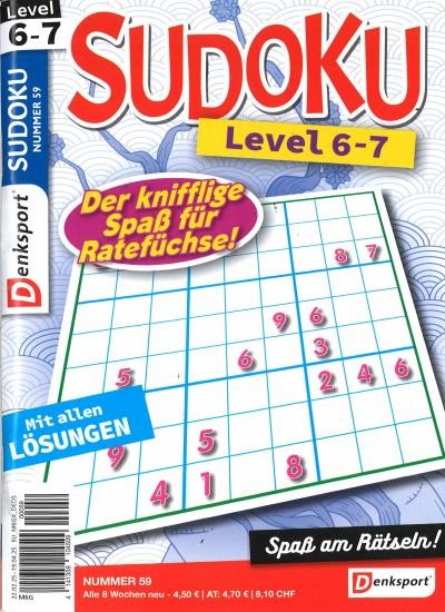 SUDOKU LEVEL 6-7 59/2025