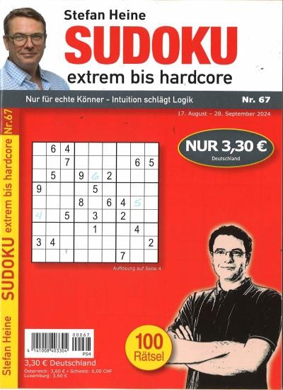 SUDOKU EXTREM BIS HARDCORE 67/2024