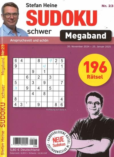 SUDOKU SCHWER MEGABAND 23/2024